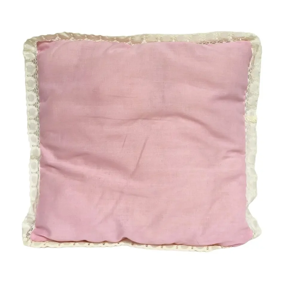 Vintage TheDebra Kaye Dancers Betsy Hand Embroidered Lace Trim Decorative Pillow
